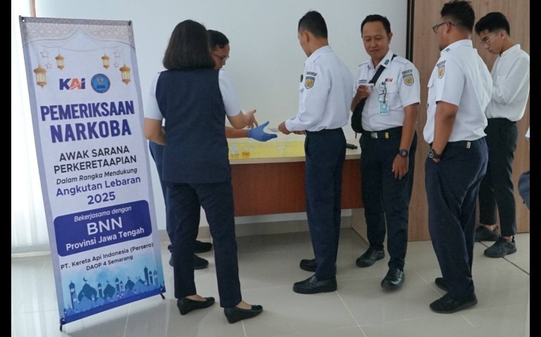 Zero Narkoba di Perkeretaapian! KAI Daop 4 Semarang Tes Urine Awak Kereta Jelang Lebaran